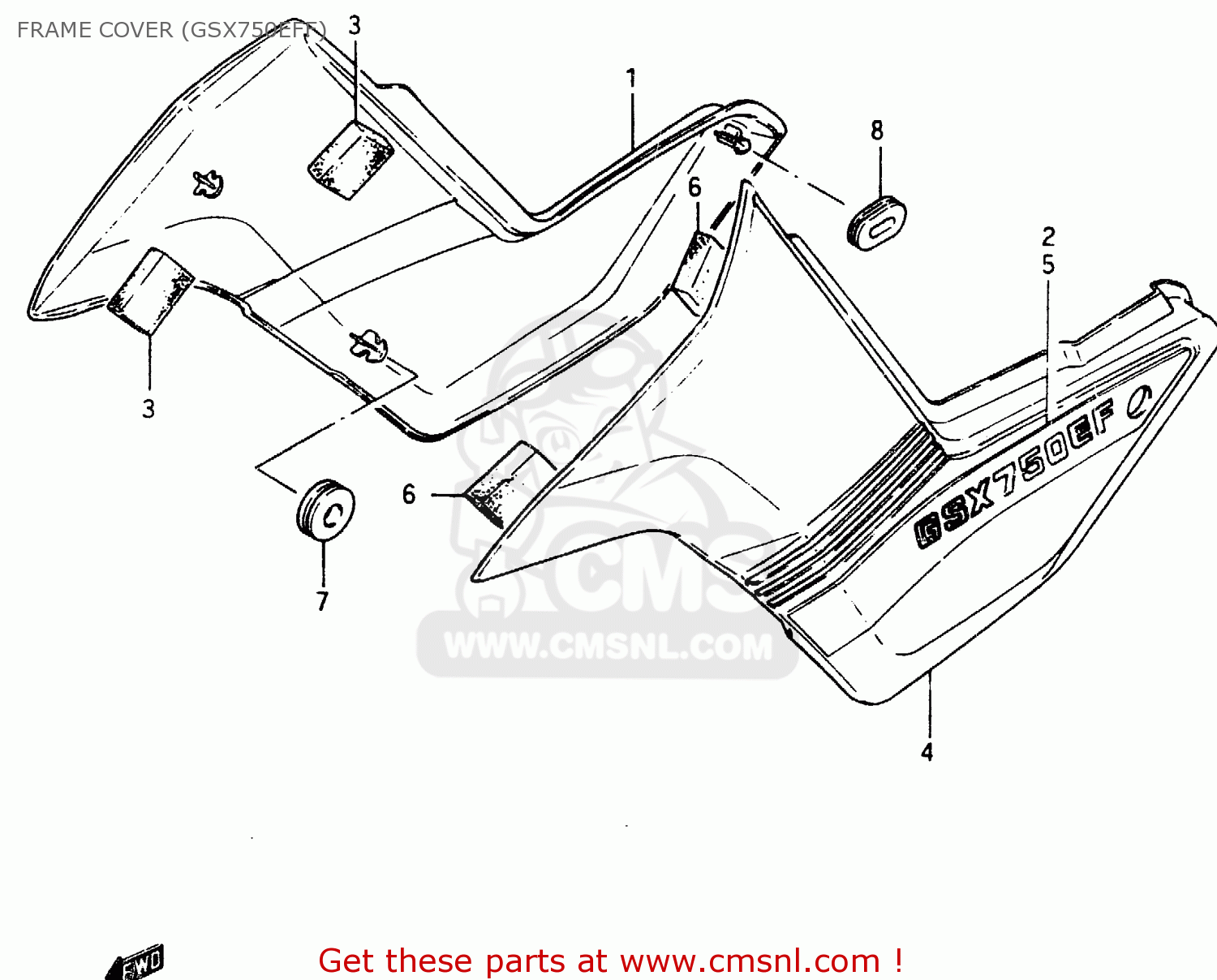 FRAME COVER (GSX750EFF) GSX750ES 1985 (F) (E01 E2 E4 E6 E15 E16 17 22 24 25 26 34 39 53)