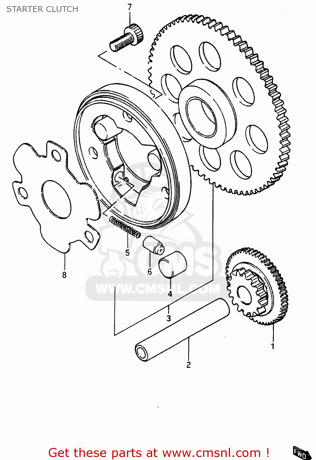 STARTER CLUTCH GSX750ES 1985 (F) (E01 E2 E4 E6 E15 E16 17 22 24 25 26 34 39 53)