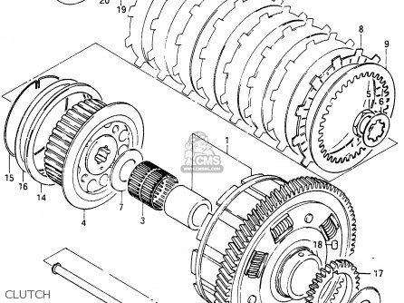 CLUTCH - GSX750ES 1985 (F) (E01 E2 E4 E6 E15 E16 17 22 24 25 26 34 39 53)