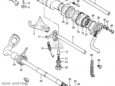 GEAR SHIFTING - GSX750ES 1985 (F) (E01 E2 E4 E6 E15 E16 17 22 24 25 26 34 39 53)