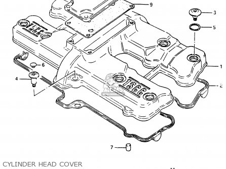 CYLINDER HEAD COVER - GSX750ES 1985 (F) (E01 E2 E4 E6 E15 E16 17 22 24 25 26 34 39 53)
