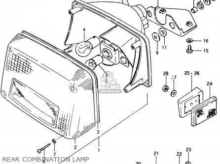 REAR COMBINATION LAMP - GSX750ES 1985 (F) (E01 E2 E4 E6 E15 E16 17 22 24 25 26 34 39 53)