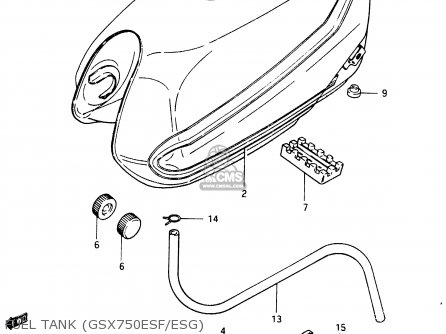 FUEL TANK (GSX750ESF/ESG) - GSX750ES 1985 (F) (E01 E2 E4 E6 E15 E16 17 22 24 25 26 34 39 53)