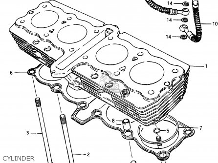 CYLINDER - GSX750ES 1985 (F) (E01 E2 E4 E6 E15 E16 17 22 24 25 26 34 39 53)