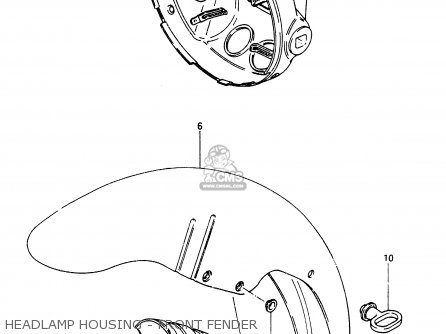 HEADLAMP HOUSING - FRONT FENDER - GSX750ES 1985 (F) (E01 E2 E4 E6 E15 E16 17 22 24 25 26 34 39 53)