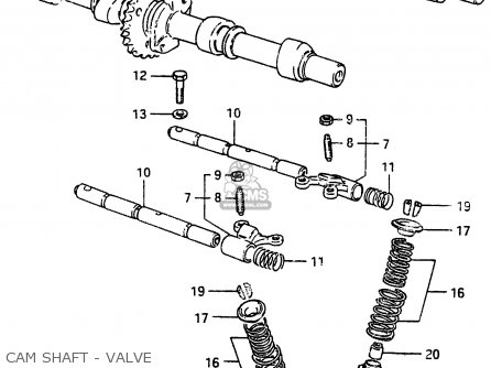 CAM SHAFT - VALVE - GSX750ES 1985 (F) (E01 E2 E4 E6 E15 E16 17 22 24 25 26 34 39 53)