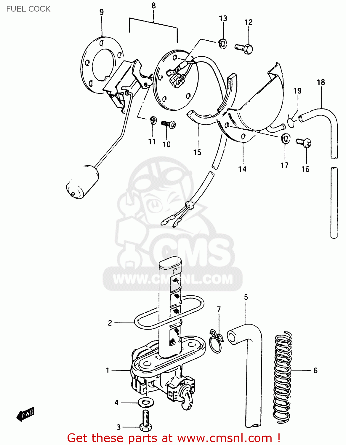 FUEL COCK GSX750ES 1986 (G) (E01 E2 E4 E6 E15 E16 17 22 24 25 26 34 39 53)
