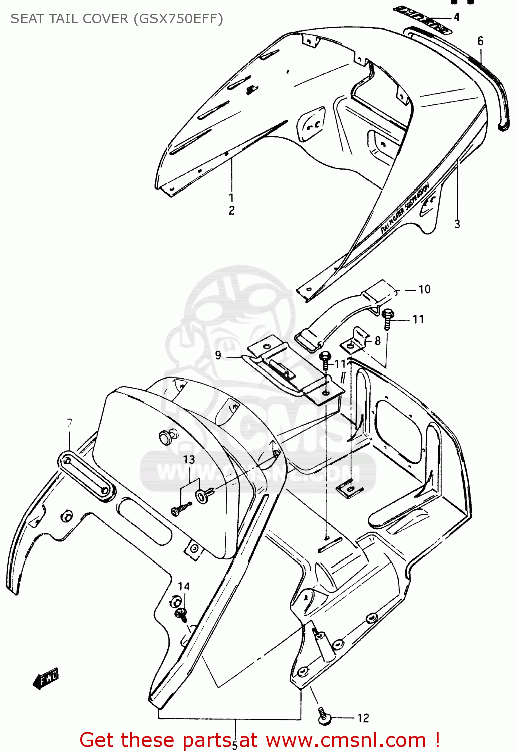 SEAT TAIL COVER (GSX750EFF) GSX750ES 1986 (G) (E01 E2 E4 E6 E15 E16 17 22 24 25 26 34 39 53)