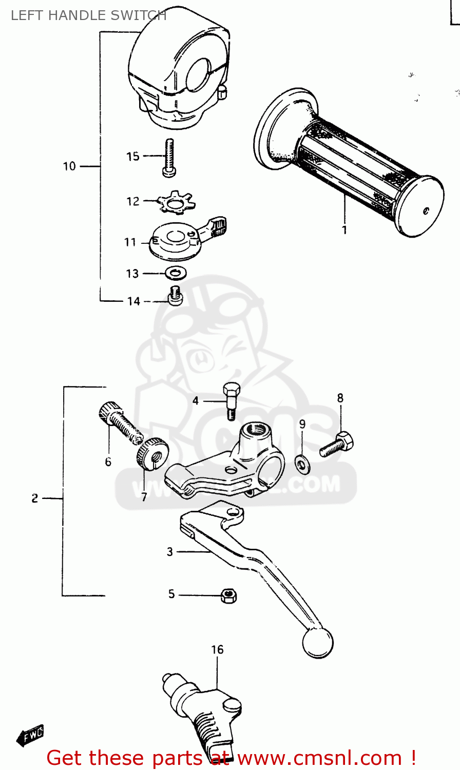 LEFT HANDLE SWITCH GSX750ES 1986 (G) (E01 E2 E4 E6 E15 E16 17 22 24 25 26 34 39 53)