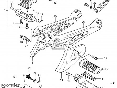FOOTREST - GSX750ES 1986 (G) (E01 E2 E4 E6 E15 E16 17 22 24 25 26 34 39 53)