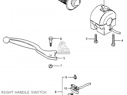 RIGHT HANDLE SWITCH - GSX750ES 1986 (G) (E01 E2 E4 E6 E15 E16 17 22 24 25 26 34 39 53)
