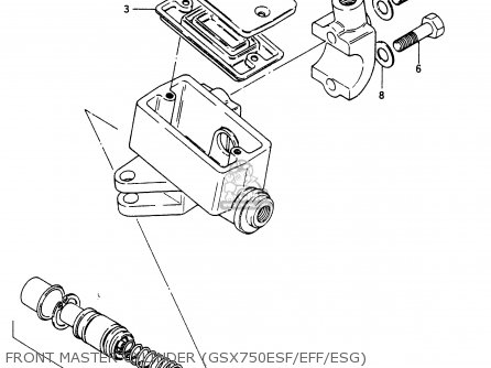 FRONT MASTER CYLINDER (GSX750ESF/EFF/ESG) - GSX750ES 1986 (G) (E01 E2 E4 E6 E15 E16 17 22 24 25 26 34 39 53)
