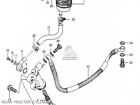REAR MASTER CYLINDER - GSX750ES 1986 (G) (E01 E2 E4 E6 E15 E16 17 22 24 25 26 34 39 53)