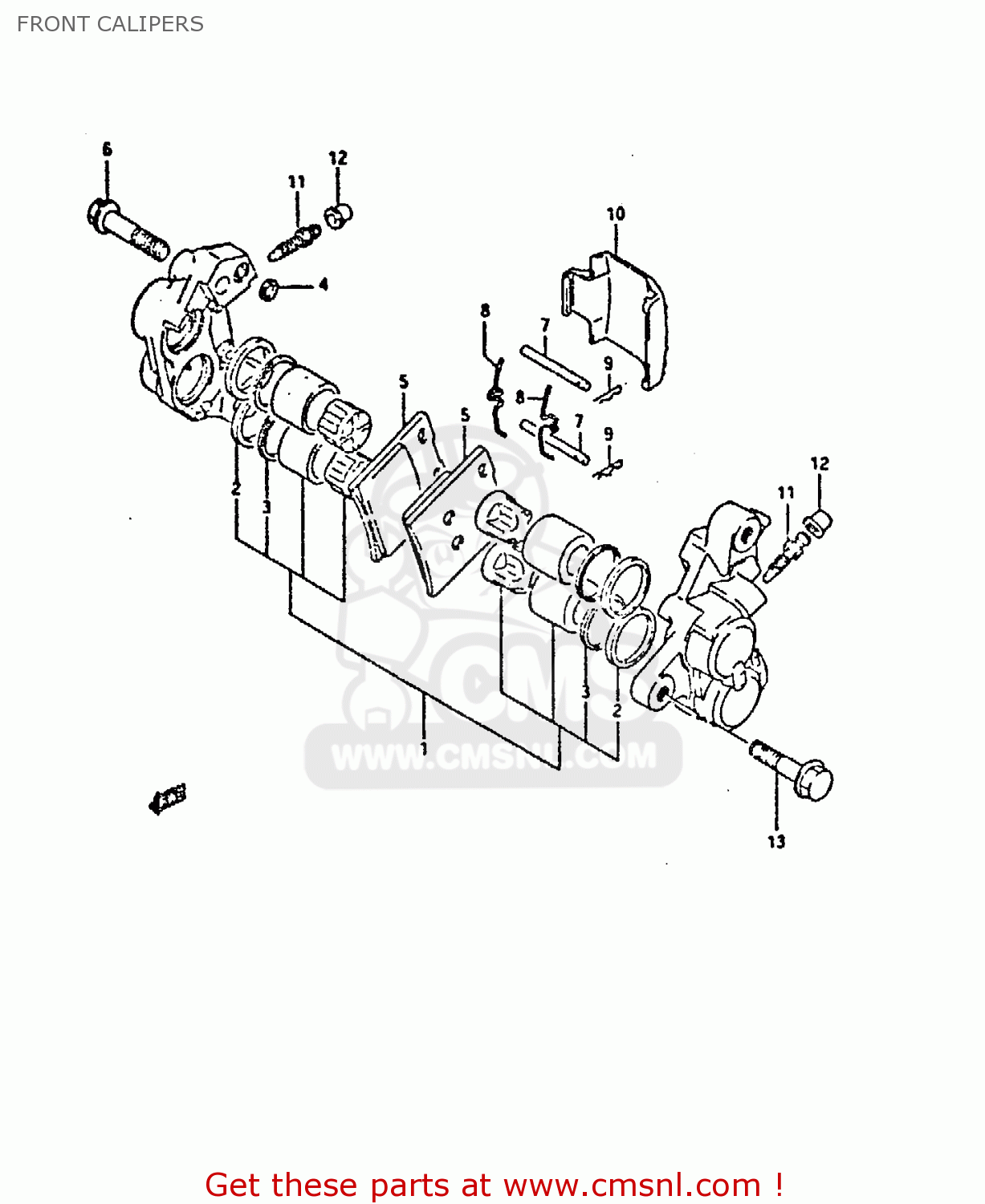 FRONT CALIPERS GSX750F 1989 (K) (E01 E02 E04 E15 E16 17 18 21 22 24 25 34 39 53
