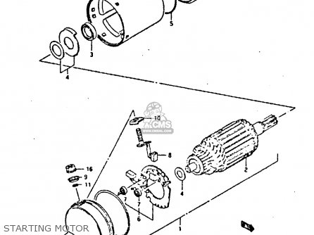 STARTING MOTOR - GSX750F 1989 (K) (E01 E02 E04 E15 E16 17 18 21 22 24 25 34 39 53