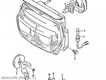 HEADLAMP (MODEL S) - GSX750F 1989 (K) (E01 E02 E04 E15 E16 17 18 21 22 24 25 34 39 53