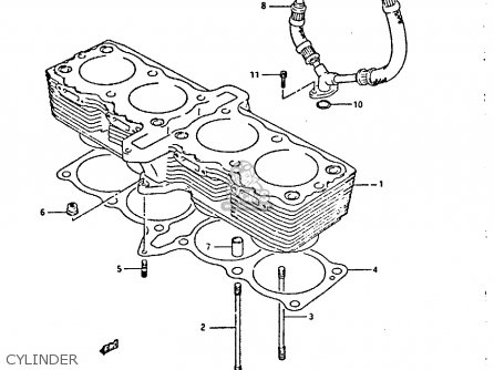 CYLINDER - GSX750F 1989 (K) (E01 E02 E04 E15 E16 17 18 21 22 24 25 34 39 53