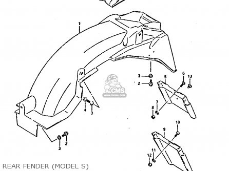 REAR FENDER (MODEL S) - GSX750F 1989 (K) (E01 E02 E04 E15 E16 17 18 21 22 24 25 34 39 53