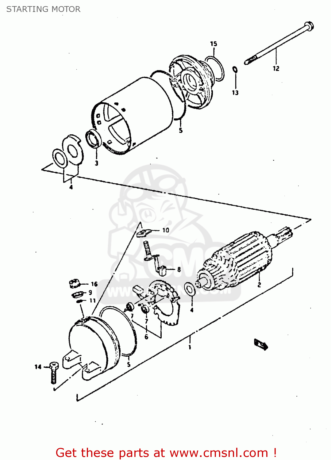 STARTING MOTOR GSX750F 1990 (L) (E01 E02 E04 E15 E16 17 18 21 22 24 25 34 39 53