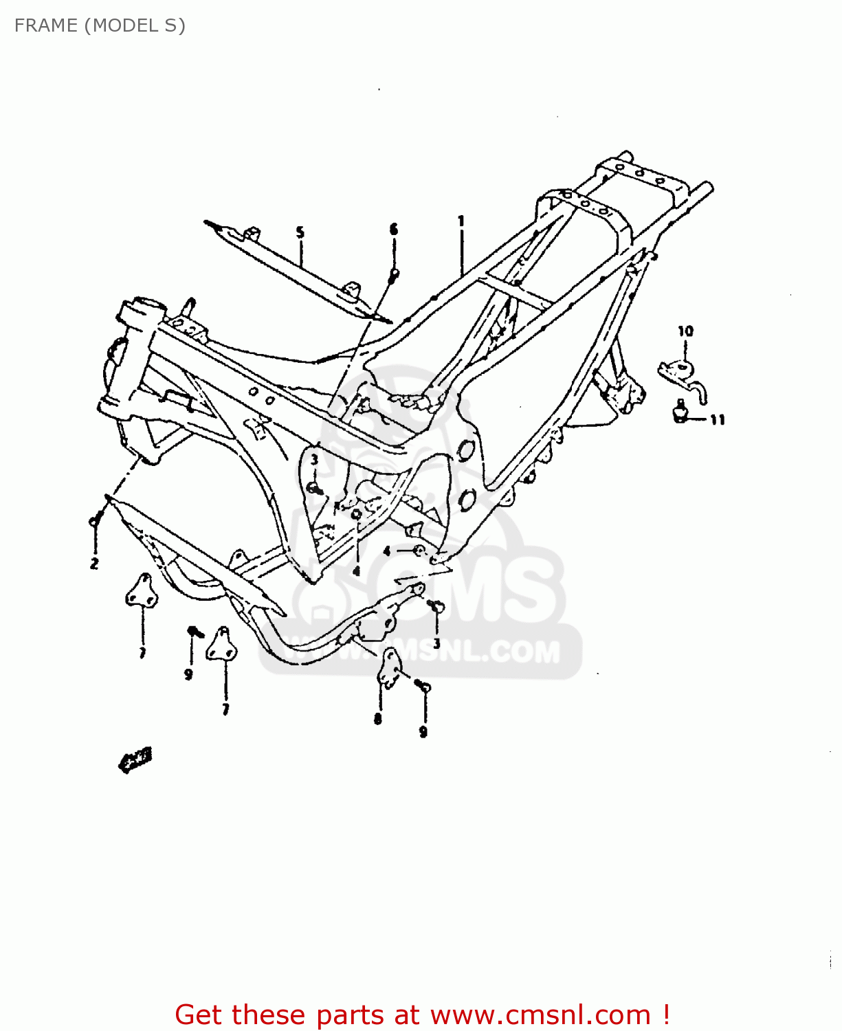 FRAME (MODEL S) GSX750F 1990 (L) (E01 E02 E04 E15 E16 17 18 21 22 24 25 34 39 53