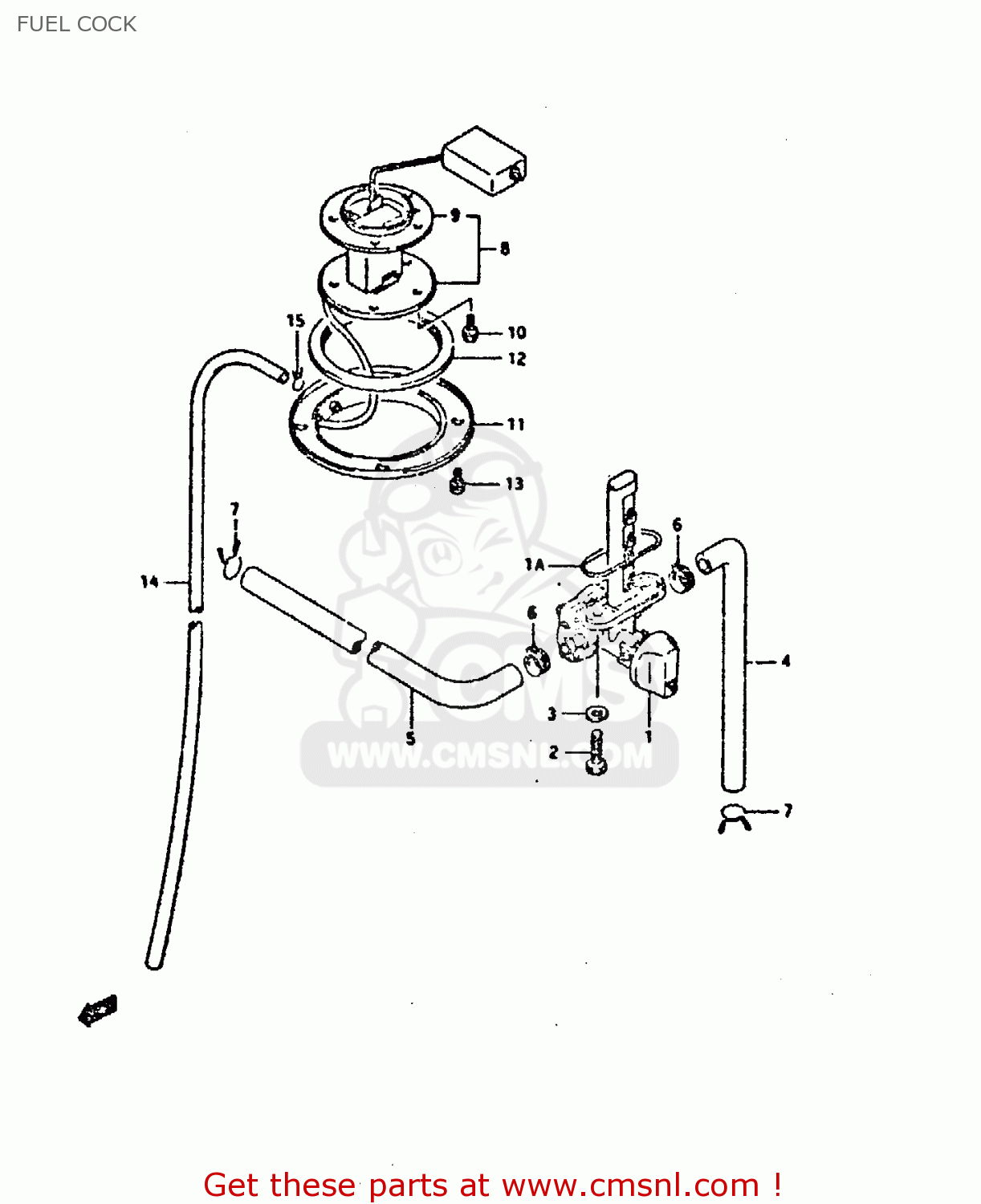 FUEL COCK GSX750F 1990 (L) (E01 E02 E04 E15 E16 17 18 21 22 24 25 34 39 53