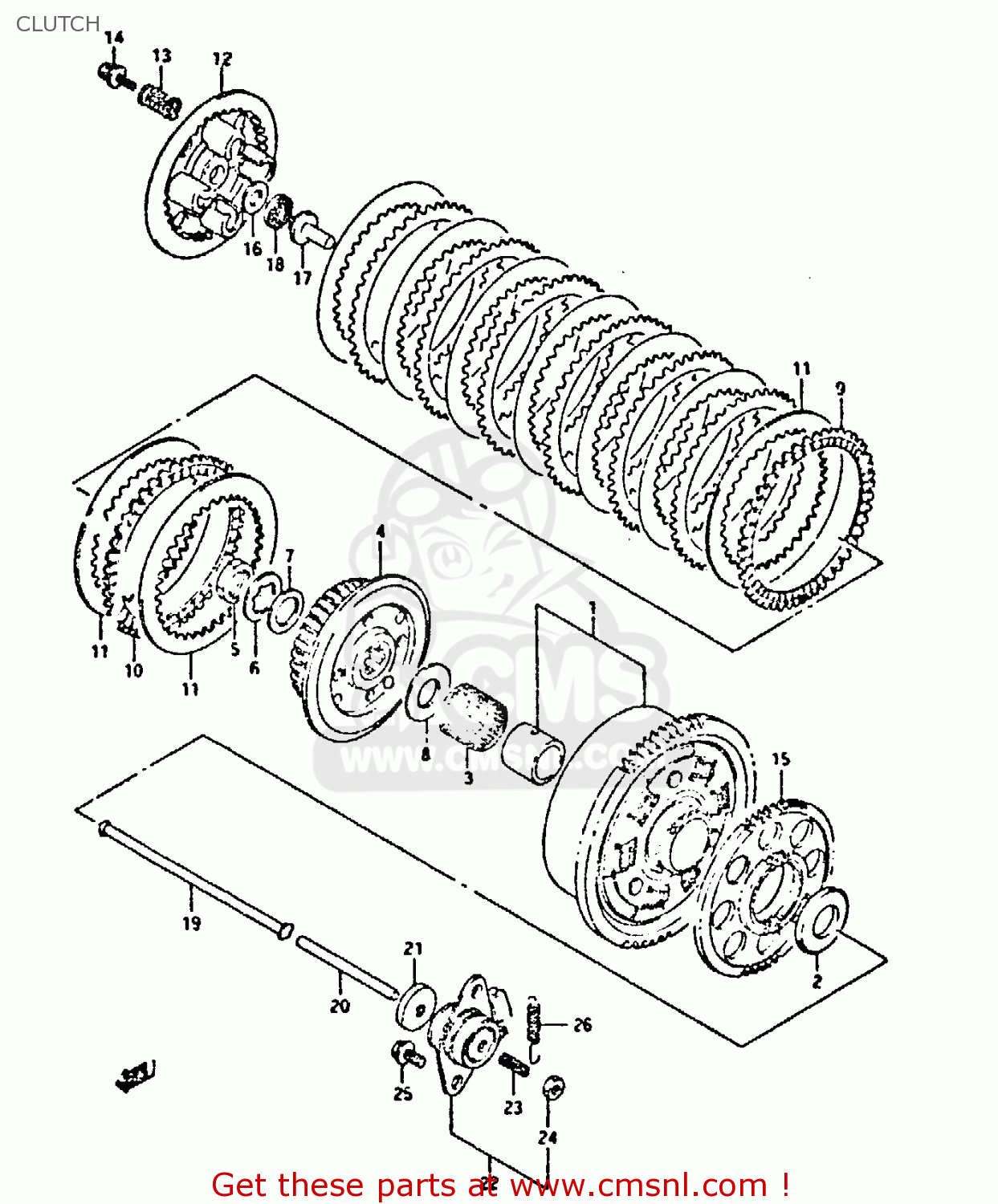 CLUTCH GSX750F 1991 (M) (E01 E02 E04 E15 E16 17 18 21 22 24 25 34 39 53