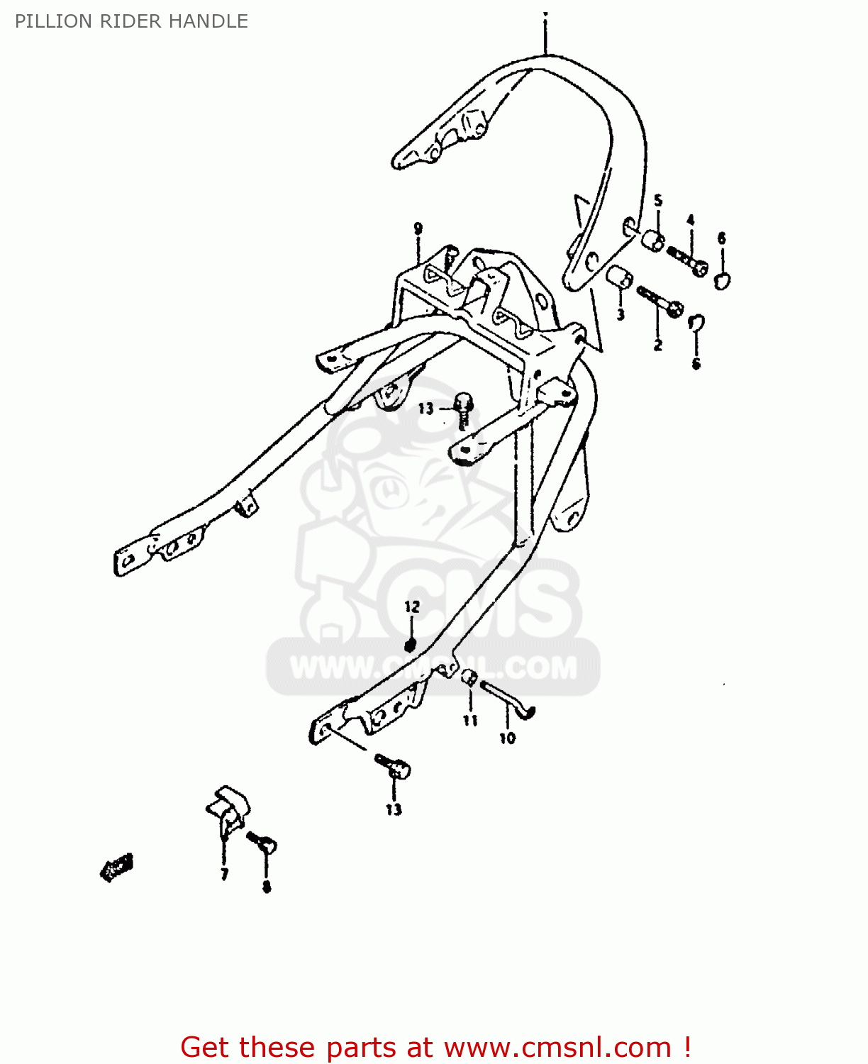 PILLION RIDER HANDLE GSX750F 1991 (M) (E01 E02 E04 E15 E16 17 18 21 22 24 25 34 39 53