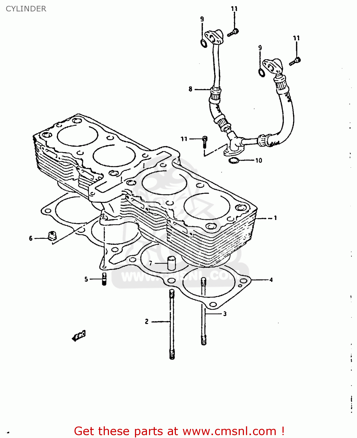 CYLINDER GSX750F 1991 (M) (E01 E02 E04 E15 E16 17 18 21 22 24 25 34 39 53