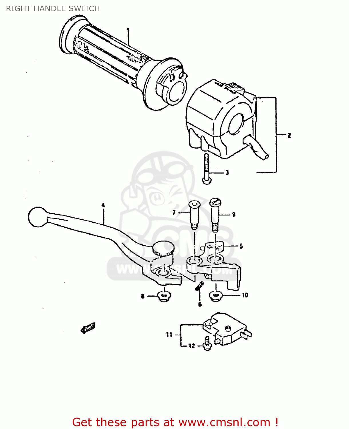 RIGHT HANDLE SWITCH GSX750F 1991 (M) (E01 E02 E04 E15 E16 17 18 21 22 24 25 34 39 53
