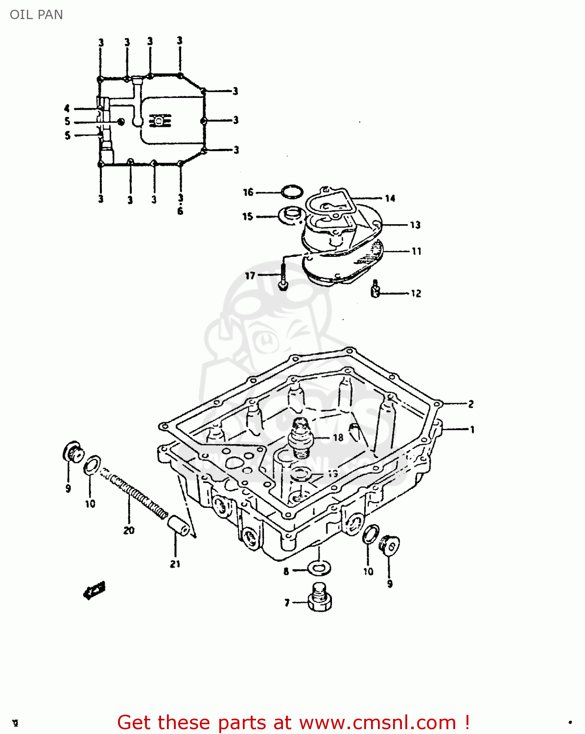 OIL PAN GSX750F 1991 (M) (E01 E02 E04 E15 E16 17 18 21 22 24 25 34 39 53