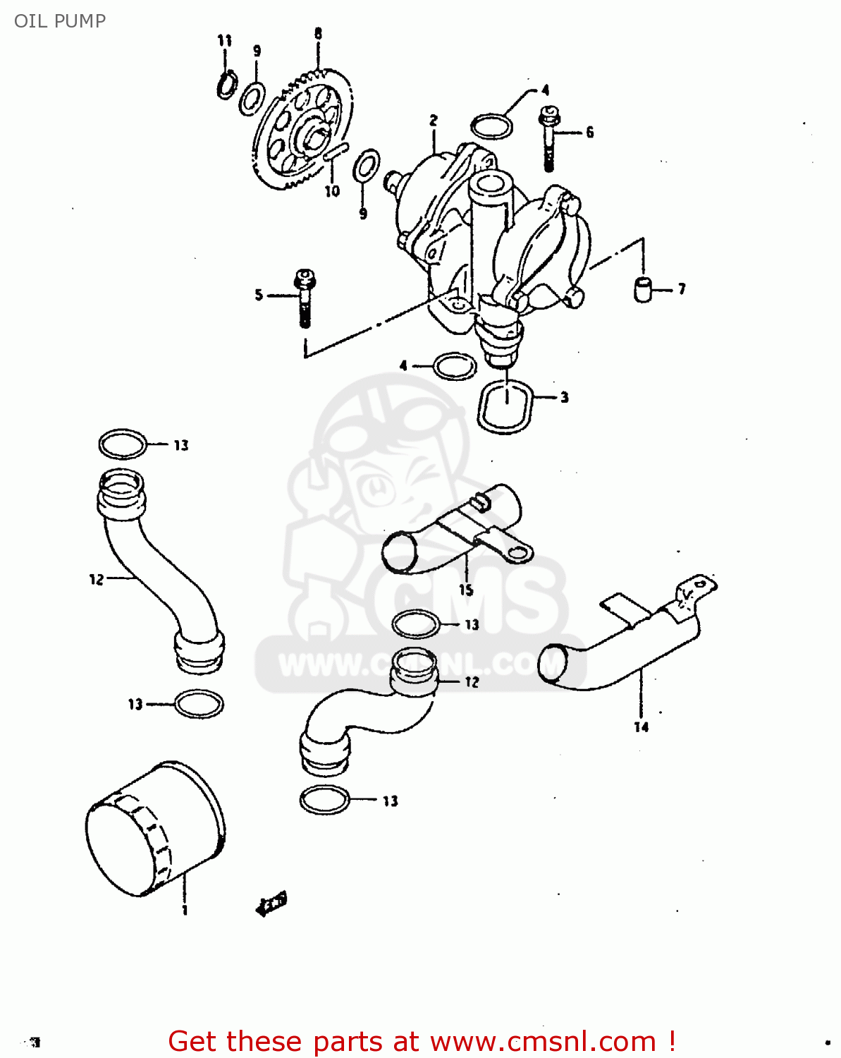 OIL PUMP GSX750F 1991 (M) (E01 E02 E04 E15 E16 17 18 21 22 24 25 34 39 53