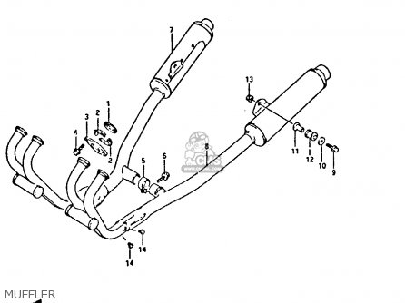 MUFFLER - GSX750F 1991 (M) (E01 E02 E04 E15 E16 17 18 21 22 24 25 34 39 53