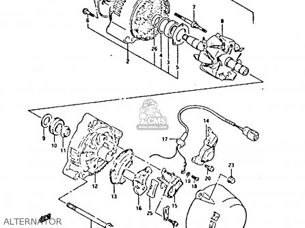 ALTERNATOR - GSX750F 1991 (M) (E01 E02 E04 E15 E16 17 18 21 22 24 25 34 39 53