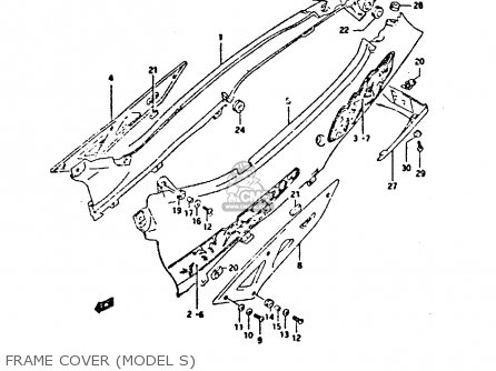 FRAME COVER (MODEL S) - GSX750F 1991 (M) (E01 E02 E04 E15 E16 17 18 21 22 24 25 34 39 53