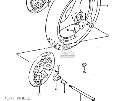 FRONT WHEEL - GSX750F 1991 (M) (E01 E02 E04 E15 E16 17 18 21 22 24 25 34 39 53