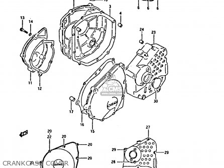 CRANKCASE COVER - GSX750F 1991 (M) (E01 E02 E04 E15 E16 17 18 21 22 24 25 34 39 53