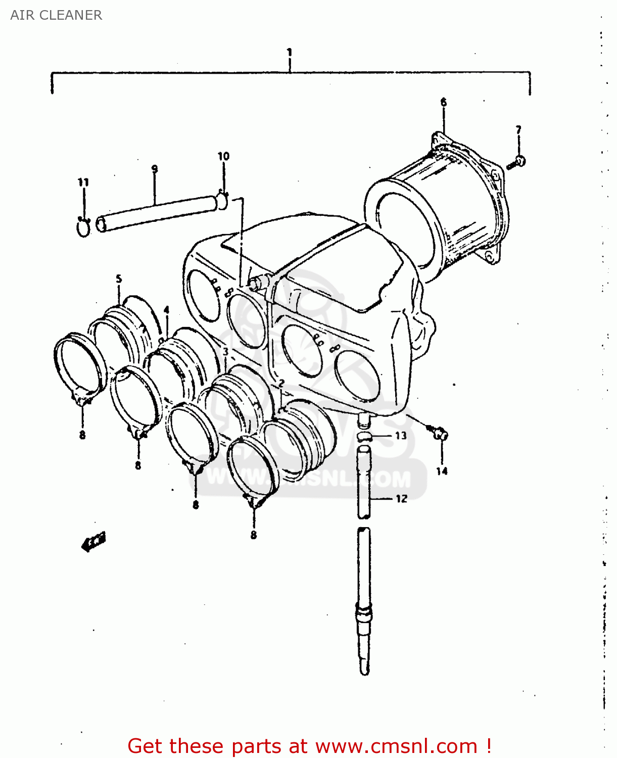 AIR CLEANER GSX750F 1992 (N) (E01 E02 04 15 16 17 18 21 22 24 25 30 34 39 53