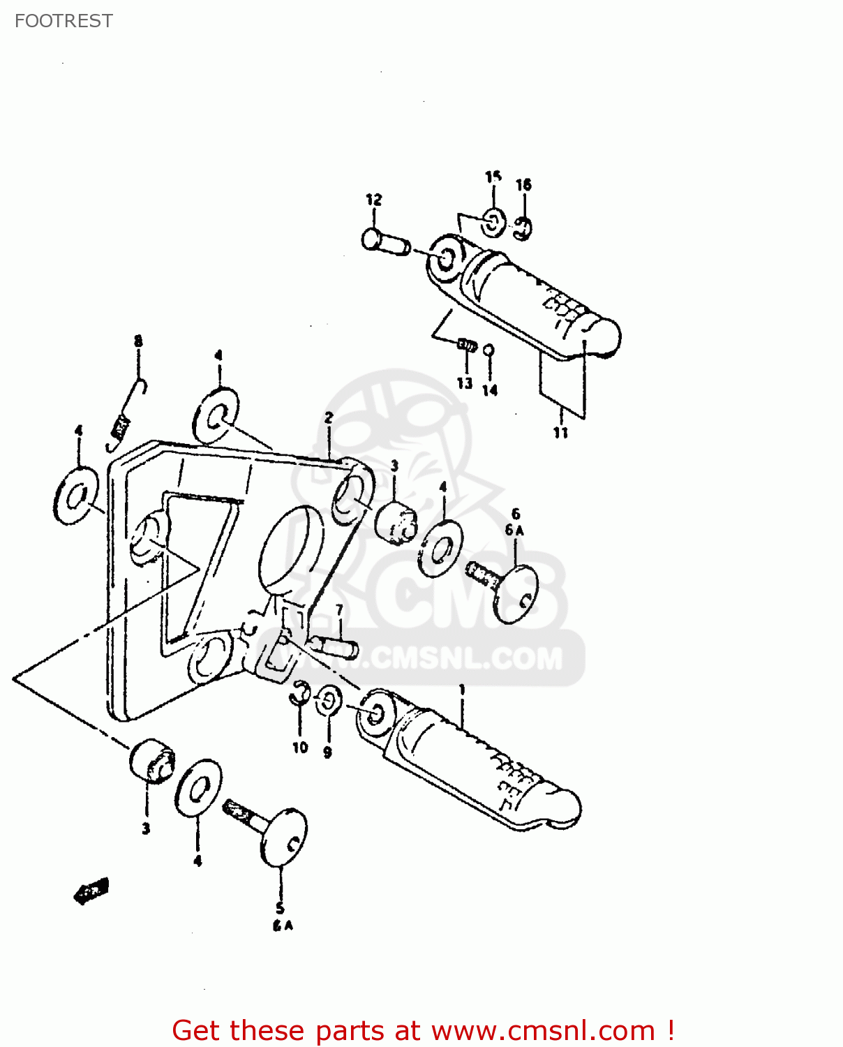 FOOTREST GSX750F 1992 (N) (E01 E02 04 15 16 17 18 21 22 24 25 30 34 39 53
