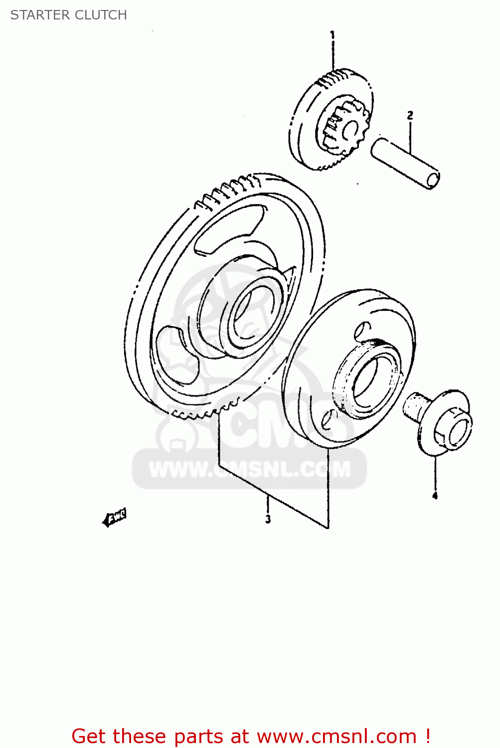 STARTER CLUTCH GSX750F 1992 (N) (E01 E02 04 15 16 17 18 21 22 24 25 30 34 39 53