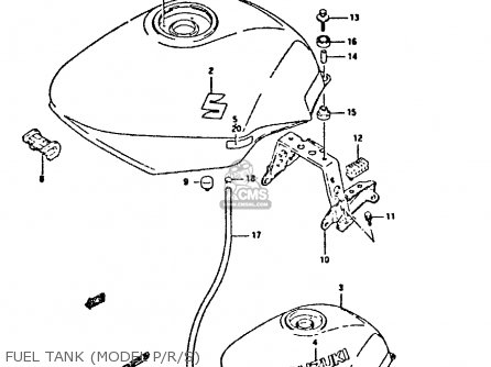 FUEL TANK (MODEL P/R/S) - GSX750F 1992 (N) (E01 E02 04 15 16 17 18 21 22 24 25 30 34 39 53