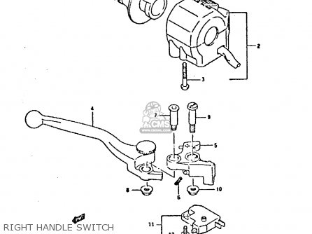 RIGHT HANDLE SWITCH - GSX750F 1992 (N) (E01 E02 04 15 16 17 18 21 22 24 25 30 34 39 53