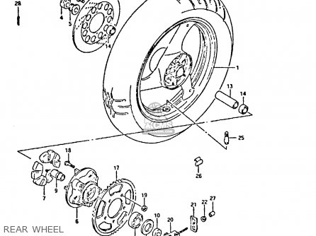 REAR WHEEL - GSX750F 1992 (N) (E01 E02 04 15 16 17 18 21 22 24 25 30 34 39 53