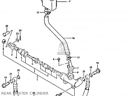 REAR MASTER CYLINDER - GSX750F 1992 (N) (E01 E02 04 15 16 17 18 21 22 24 25 30 34 39 53