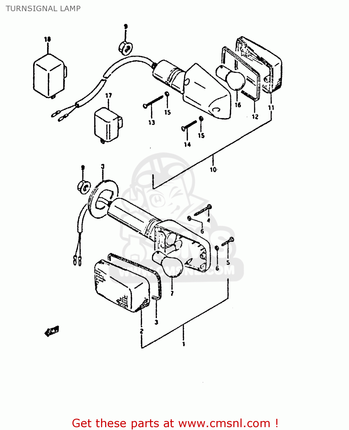 TURNSIGNAL LAMP GSX750F 1993 (P) (E01 E02 E04 E18 E21 E22 E24 E25 E30 E34 E53)