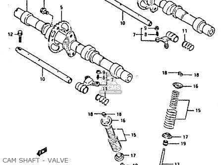 CAM SHAFT - VALVE - GSX750F 1993 (P) (E01 E02 E04 E18 E21 E22 E24 E25 E30 E34 E53)