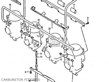 CARBURETOR FITTINGS - GSX750F 1993 (P) (E01 E02 E04 E18 E21 E22 E24 E25 E30 E34 E53)