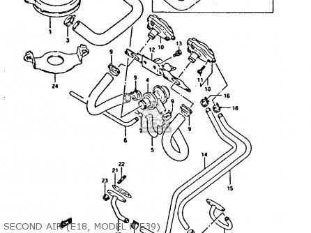 SECOND AIR (E18, MODEL N E39) - GSX750F 1993 (P) (E01 E02 E04 E18 E21 E22 E24 E25 E30 E34 E53)