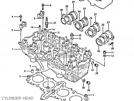 CYLINDER HEAD - GSX750F 1993 (P) (E01 E02 E04 E18 E21 E22 E24 E25 E30 E34 E53)