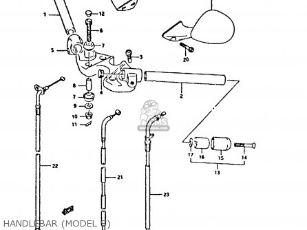 HANDLEBAR (MODEL S) - GSX750F 1993 (P) (E01 E02 E04 E18 E21 E22 E24 E25 E30 E34 E53)