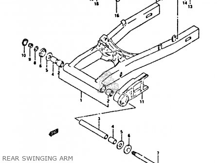 REAR SWINGING ARM - GSX750F 1993 (P) (E01 E02 E04 E18 E21 E22 E24 E25 E30 E34 E53)